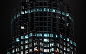 Preview wallpaper building, tower, architecture, dark, backlight