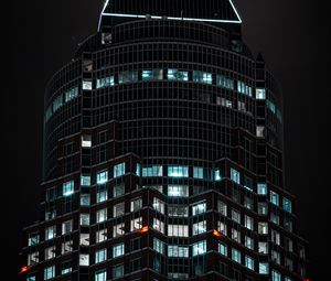 Preview wallpaper building, tower, architecture, dark, backlight