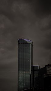 Preview wallpaper building, tower, architecture, clouds, gray