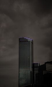 Preview wallpaper building, tower, architecture, clouds, gray
