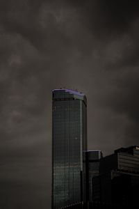 Preview wallpaper building, tower, architecture, clouds, gray