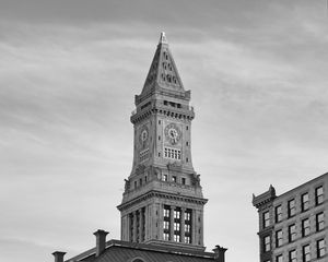Preview wallpaper building, tower, architecture, black and white
