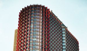 Preview wallpaper building, tower, architecture, design, red