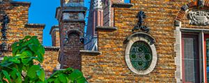 Preview wallpaper building, tower, bricks, stained glass, architecture