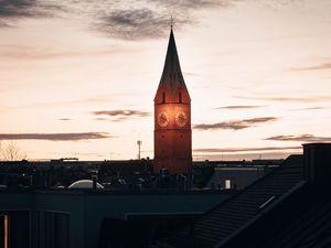 Preview wallpaper building, tower, chapel, architecture, old, dark