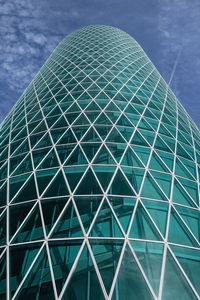 Preview wallpaper building, tower, glass, architecture, bottom view