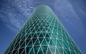 Preview wallpaper building, tower, glass, architecture, bottom view