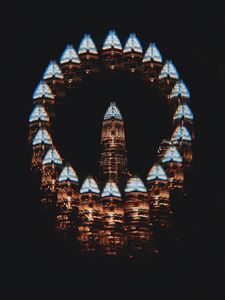 Preview wallpaper building, tower, illusion, circle