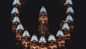 Preview wallpaper building, tower, illusion, circle