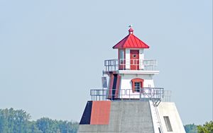 Preview wallpaper building, tower, range light, river
