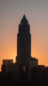 Preview wallpaper building, tower, silhouettes, twilight