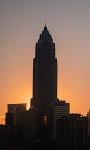 Preview wallpaper building, tower, silhouettes, twilight