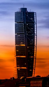 Preview wallpaper building, tower, sunset