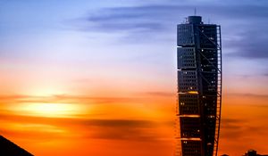 Preview wallpaper building, tower, sunset