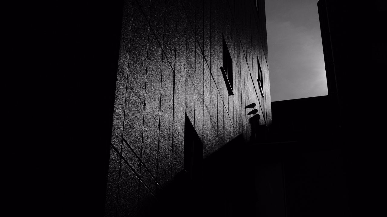 Wallpaper building, wall, bw, black