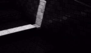 Preview wallpaper building, wall, bw, light, shadow