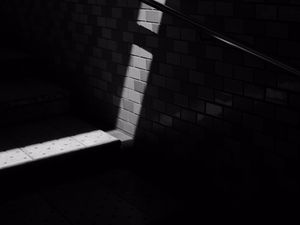 Preview wallpaper building, wall, bw, light, shadow