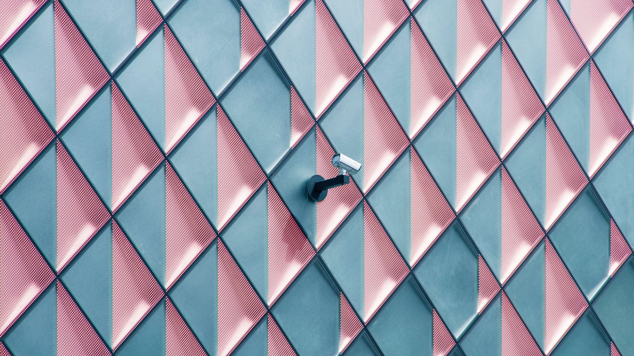 Wallpaper building, wall, camera, panels