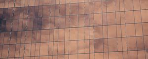 Preview wallpaper building, wall, facade, glass, reflection, clouds
