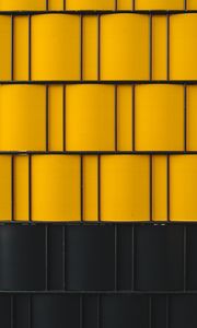 Preview wallpaper building, wall, panels, yellow, black