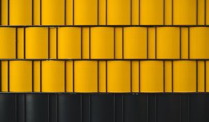 Preview wallpaper building, wall, panels, yellow, black