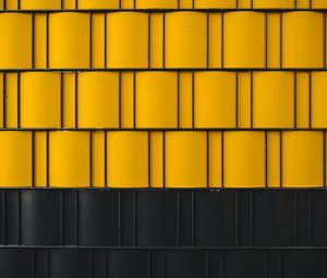 Preview wallpaper building, wall, panels, yellow, black