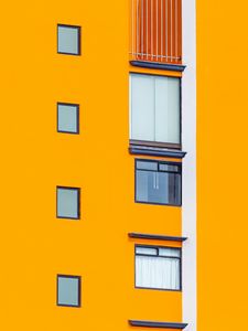 Preview wallpaper building, wall, windows, yellow