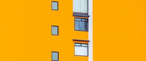 Preview wallpaper building, wall, windows, yellow