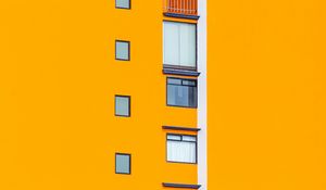 Preview wallpaper building, wall, windows, yellow