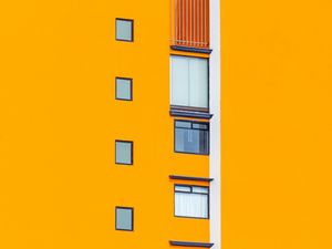 Preview wallpaper building, wall, windows, yellow