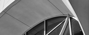 Preview wallpaper building, window, facade, stripes, black and white