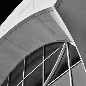 Preview wallpaper building, window, facade, stripes, black and white
