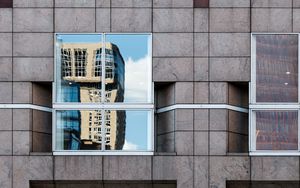 Preview wallpaper building, window, reflection, mirror, facade
