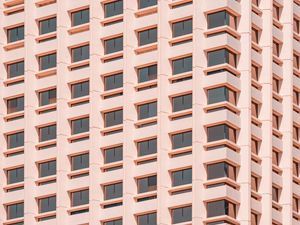 Preview wallpaper building, windows, architecture, pink