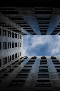 Preview wallpaper building, windows, architecture, sky, clouds, bottom view