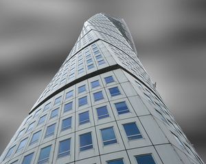 Preview wallpaper building, windows, bottom view, facade, architecture