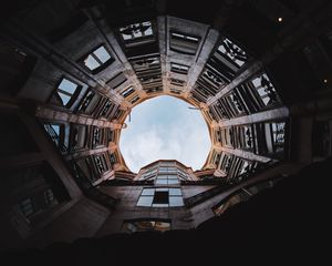 Preview wallpaper building, windows, bottom view, architecture, sky