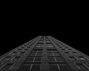 Preview wallpaper building, windows, bottom view, dark