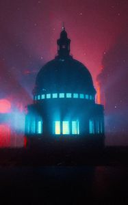 Preview wallpaper building, windows, dome, dark