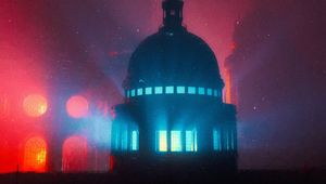 Preview wallpaper building, windows, dome, dark