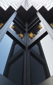 Preview wallpaper building, windows, edges, bottom view, architecture
