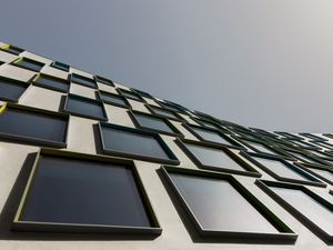 Preview wallpaper building, windows, facade, bottom view