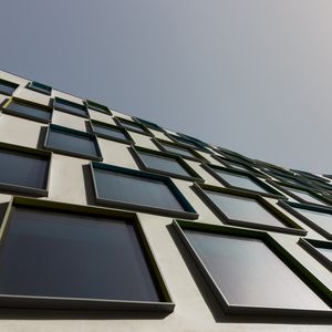 Preview wallpaper building, windows, facade, bottom view
