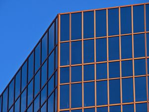 Preview wallpaper building, windows, facade, architecture, blue