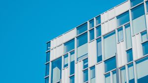 Preview wallpaper building, windows, facade, blue, white