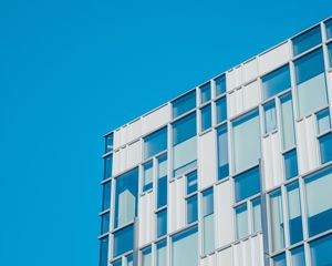 Preview wallpaper building, windows, facade, blue, white