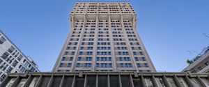 Preview wallpaper building, windows, facade, architecture, bottom view, sky