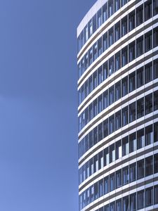 Preview wallpaper building, windows, facade, blue