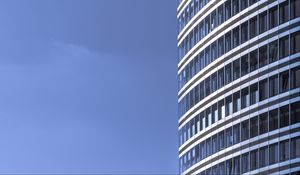 Preview wallpaper building, windows, facade, blue