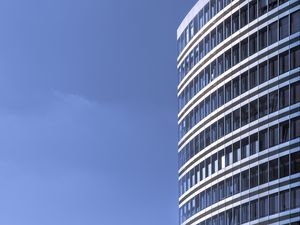 Preview wallpaper building, windows, facade, blue